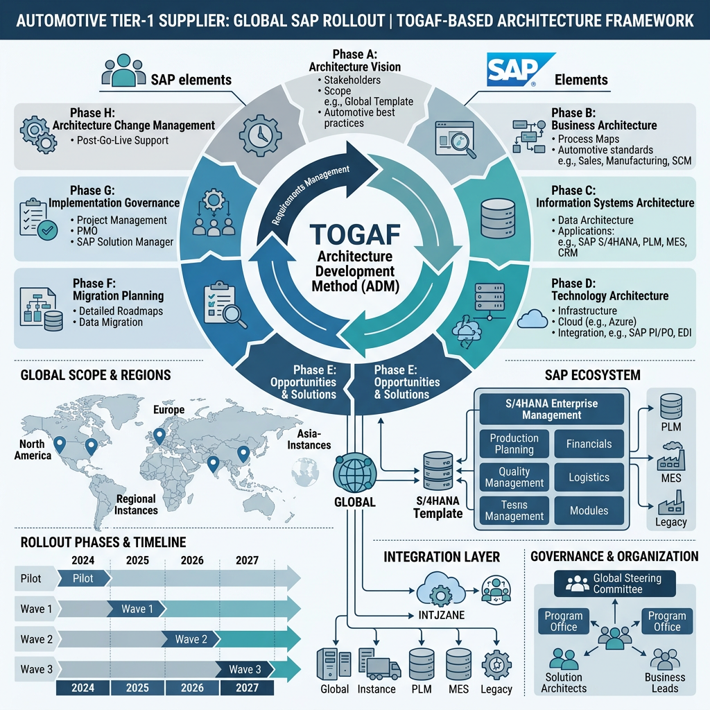 TOGAF®-Guided SAP Global Rollout: Role Design Between Enterprise Architects and Project Managers in Automotive Tier‑1 Suppliers