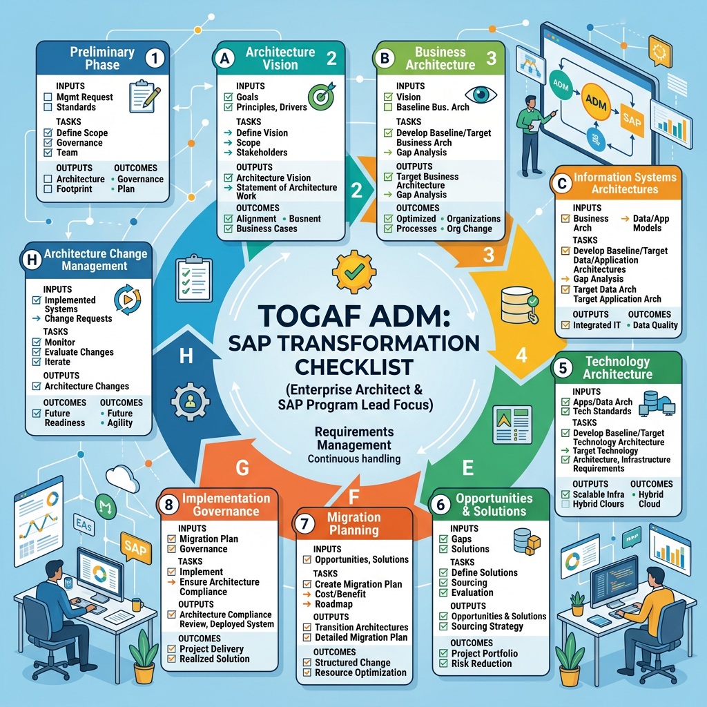 TOGAF® ADM in Practice: A Phase-by-Phase Checklist of Inputs, Tasks, Outputs, and Outcomes